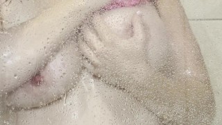 I play with my big titties in the shower for you!