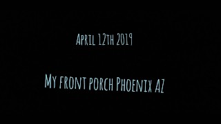 Horny Hippie jerks off by the front porch