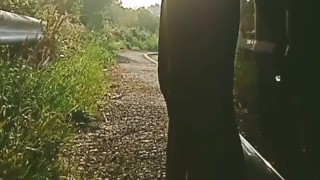 Public pee cum nude and stockings compilation