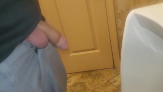 Pee in urinal at work