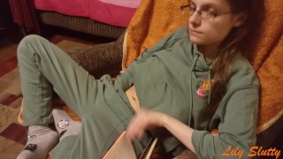Cute teen girl masturbates while her parents are in the next room