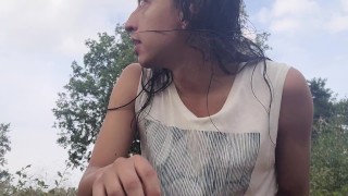 Quick jerk off outside 