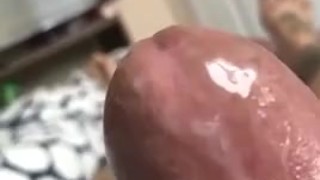 UNCUT COCK DRIPPING IN CUM - PRE CUM