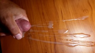 Pervert cum on desk