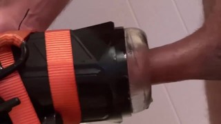 Cum twice with my new cock milking machine 