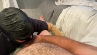 Another wet, sloppy blowjob for straight, verbal dom