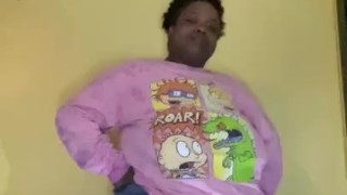 Ebony goddess wets jeans 