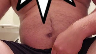 Peeing on the bathroom floor and cumming 