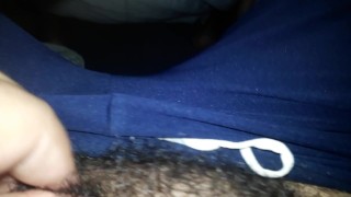 ASMR Scratching hairy pubes (headphones on) - no dick