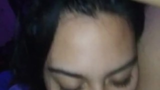 Licking wet pussy before bed