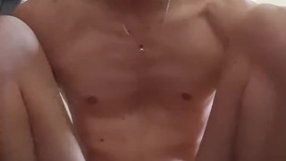 Boy Toy rides dildo for his girl 