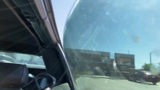 Ebony play with pussy in public almost got caught 