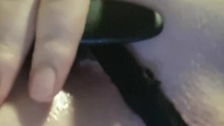 Crossdressing and inserting thick buttplug in my smooth ass while wearing a thong.