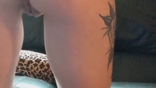 Teen girl stretches out and rubs asshole 