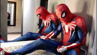 spiderman insomniac hotel jerk off and cum
