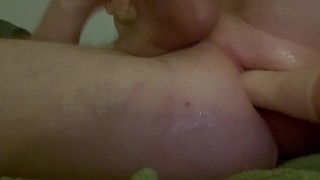 Fucking my smooth ass with 8 inch dildo