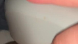 Tapping my creamy wet clit for a fan viewing 