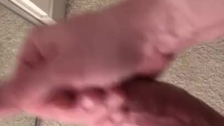 Bedtime jerking off uncut cock