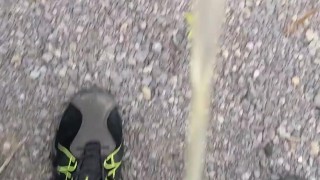 Taking a piss on country road