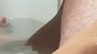 I made him cum with just my little feetsies! 