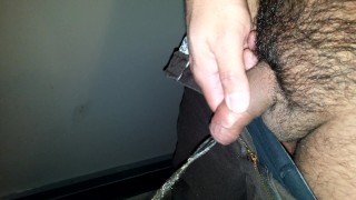 Requested vid - uncut cock pissing