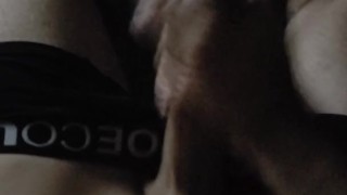 Caught stroking big cock