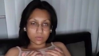 MILF squishing/playing with huge tits