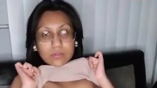 MILF squishing/playing with huge tits