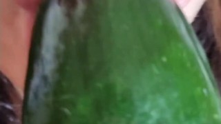 sexy italian mouth, cucumber blowjob