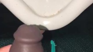 Using a hollow Cock Sleeve Packer Device to go Pee into a Urinal for the first time