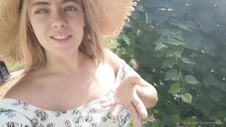 Beg you to fuck me hard right on this haybarn, stretch all my holes, make me cum and squirt!