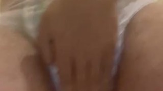 Sissy diaper boy wets goodnights diaper 
