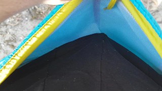 Boy with a small cock pissing in the pine forest ALMOST CAUGHT