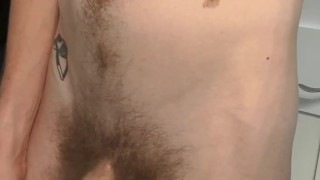 Big cock lubed up and pisses