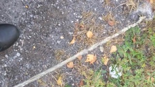 Taking a piss in the country