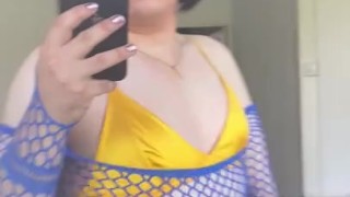Sissy Touches Herself In Front of the Mirror 