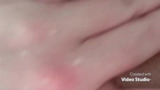 Playing with my dripping tight pussy an nipples 