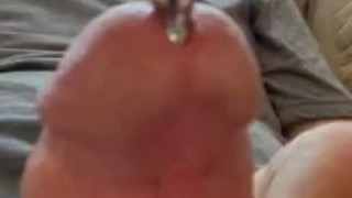 Urethral play sounding my big cock