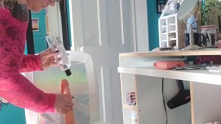 BBW Orgasms all over dildo, full video on many vids