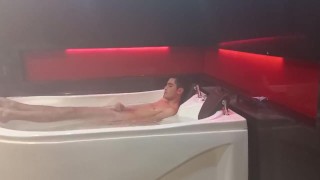 straight boy has orgasm and masturbates in jacuzzi