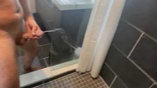 LOOK AT ALL THAT PRECUM LEAKING OUT WHILE I PEE...