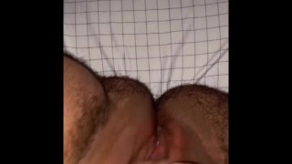 FTM Playing with Fat Clit and Cumming