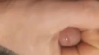 Slow stroking my lubed up big cock til I cum everywhere
