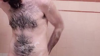 Taking a quick shower
