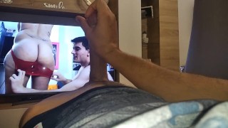 Virtual threesome with Jordi and a scandalous Blonde Milf! What Huge Mature Tits!