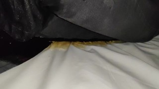 Wetting My Dried Out Skinny Jeans On The Bed
