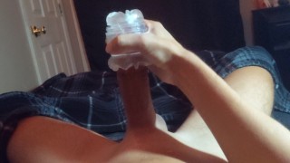 Twink plays with fleshlight