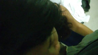 Blowjob in the stairs