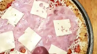 Cream on pizza