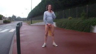 totally naked in the street